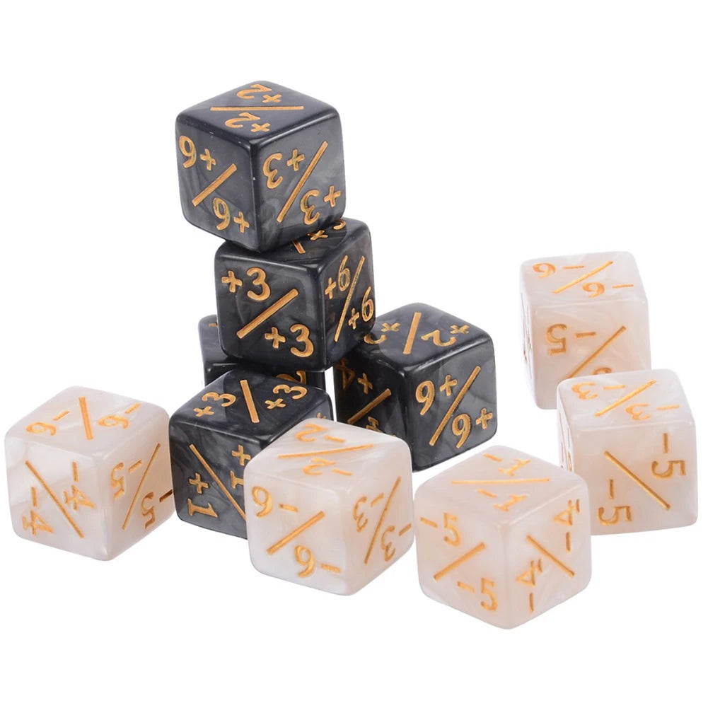 10 Pieces Counters Dice Toy Gathering Game Counters Token Dice Card Compatible with MTG/CCG/Card for Adults