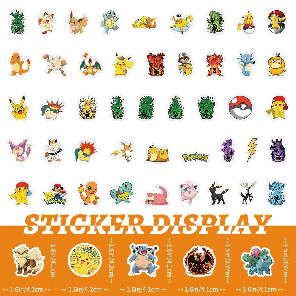 100PCS Kawaii Anime-Inspired Waterproof Stickers