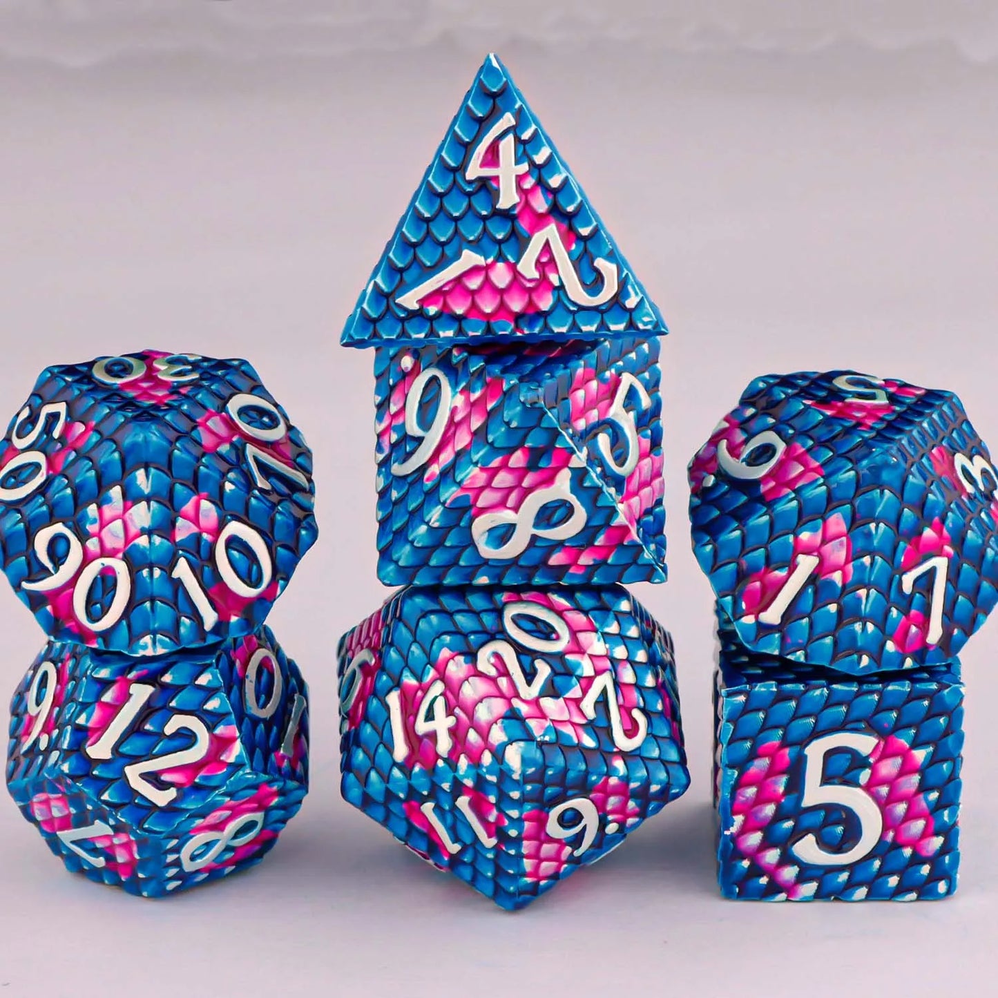 7-Piece Metal Polyhedral Dice Set - Perfect for RPG and Tabletop Games