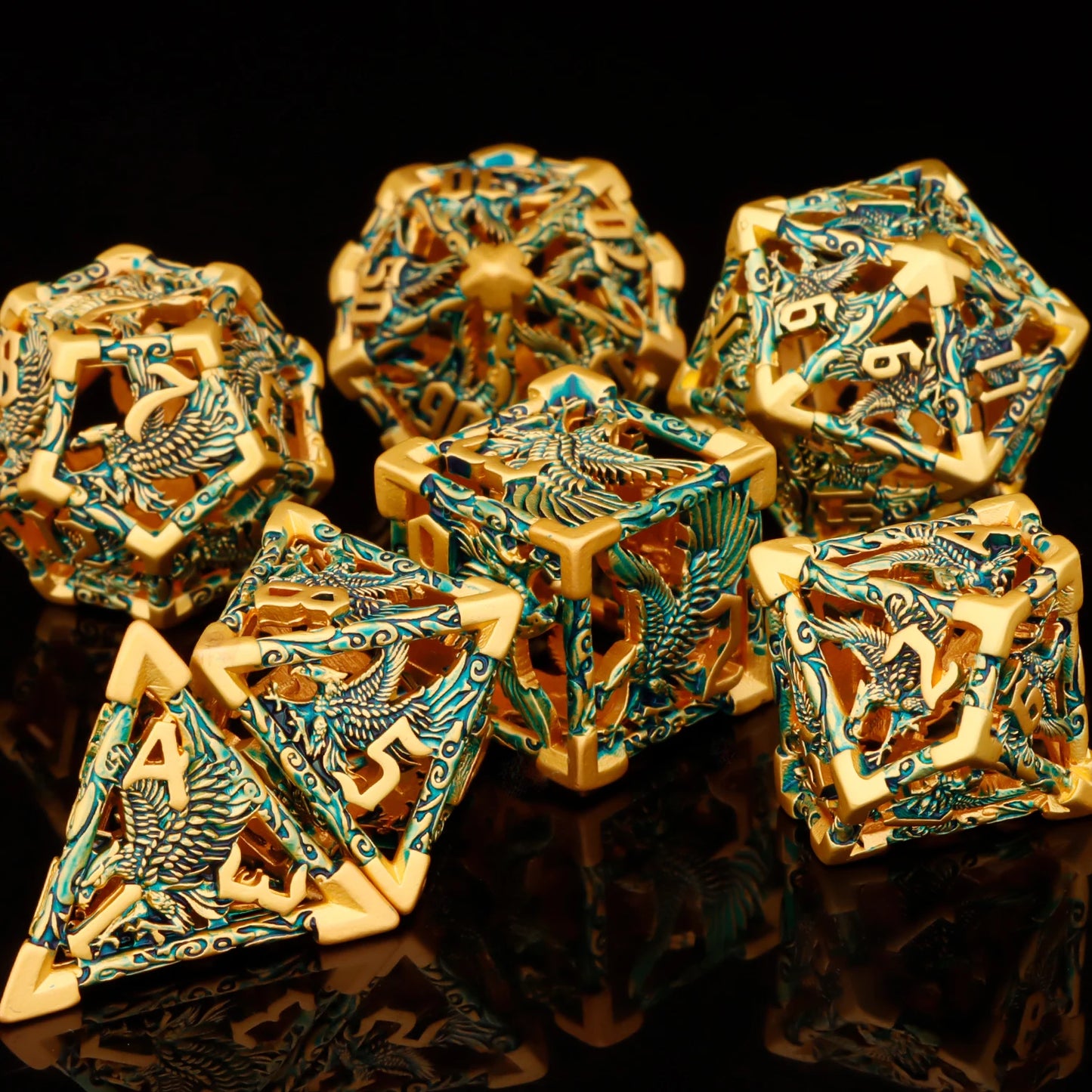 7-Piece Metal Polyhedral Dice Set - Perfect for RPG and Tabletop Games