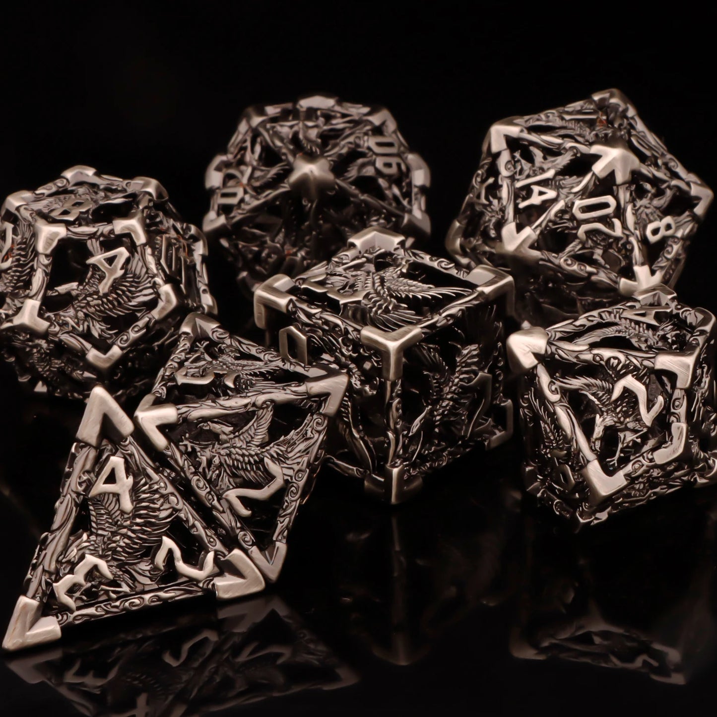 7-Piece Metal Polyhedral Dice Set - Perfect for RPG and Tabletop Games