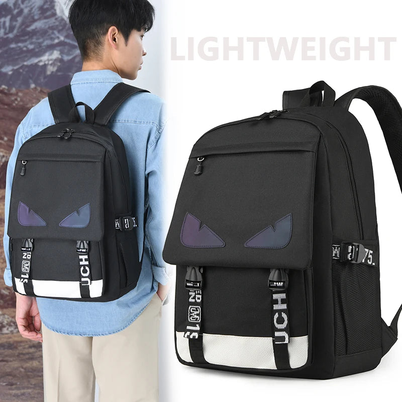 New Campus Backpack – Solid Color &amp; Cool Pattern – Large Capacity Travel & Leisure Backpack