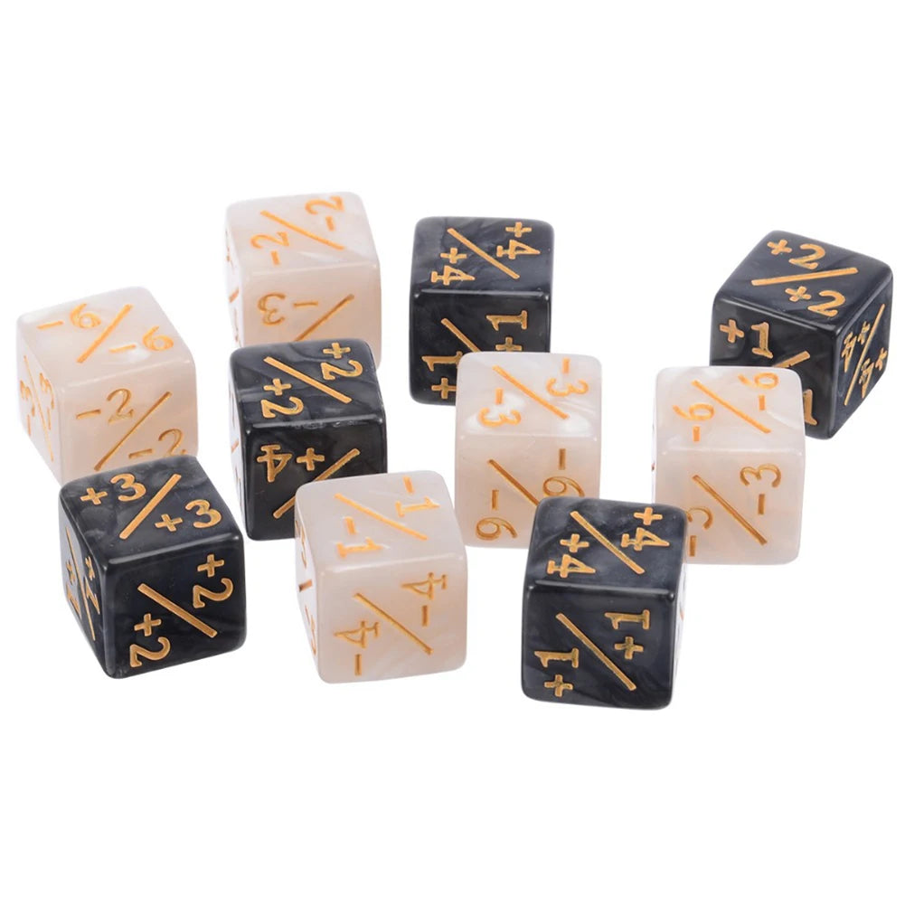 10 Pieces Counters Dice Toy Gathering Game Counters Token Dice Card Compatible with MTG/CCG/Card for Adults