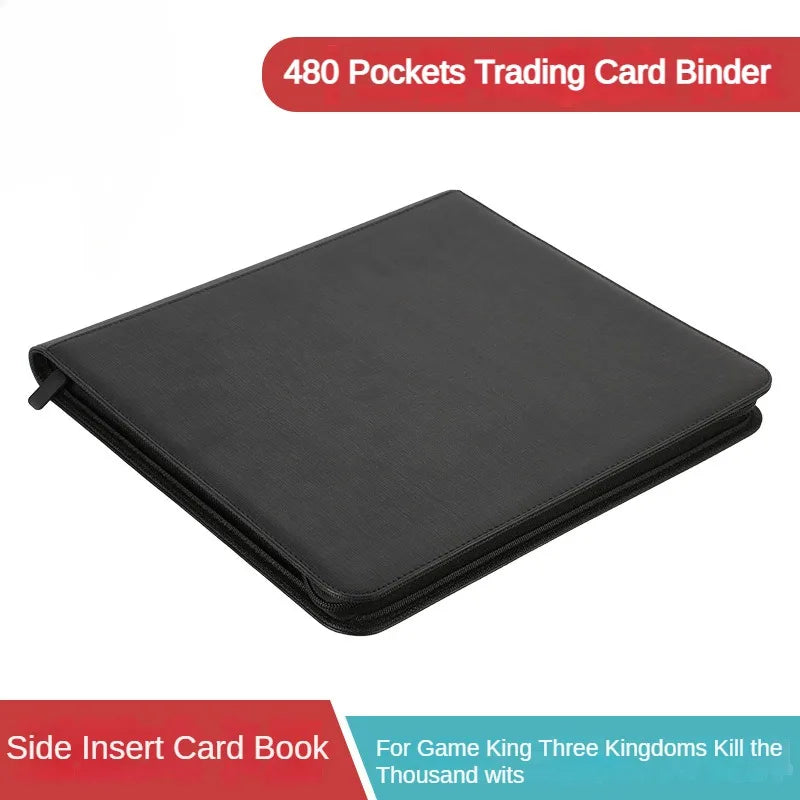 12-Pocket PU Trading Card Binder with Sleeves - Holds 480 Cards for Collectors