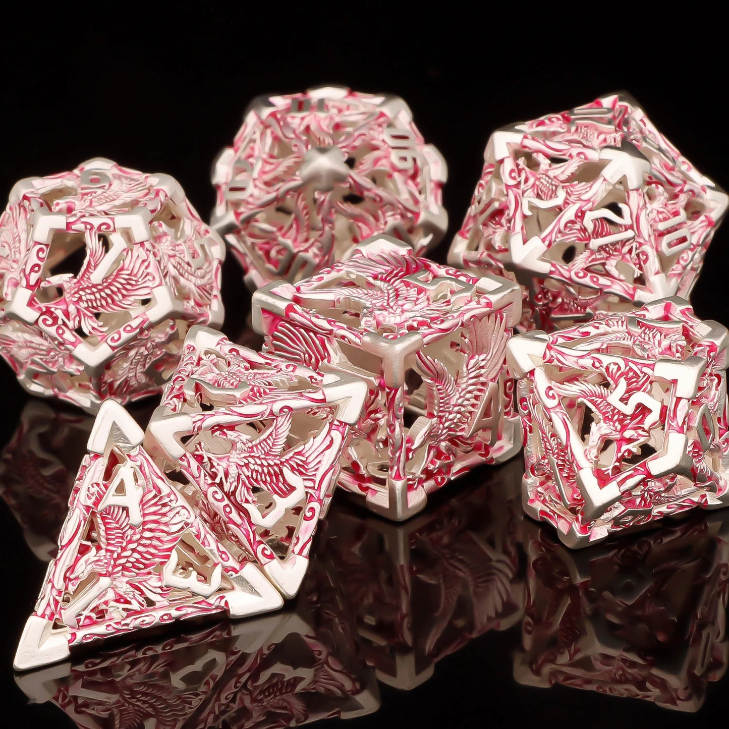 7-Piece Metal Polyhedral Dice Set - Perfect for RPG and Tabletop Games