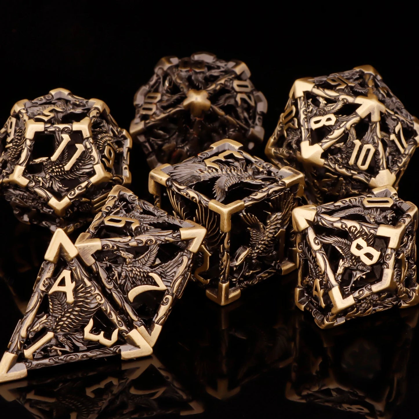 7-Piece Metal Polyhedral Dice Set - Perfect for RPG and Tabletop Games