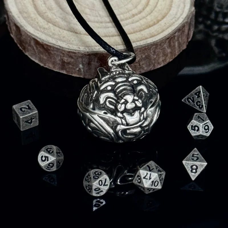 Mini DND Dice Set DND Pocket Watch Shell 7PCS Metal Dice