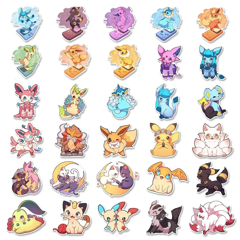 10/30/50/100pcs Kawaii Anime Cartoon Stickers - Cute Decals for Laptops, Phones, and More