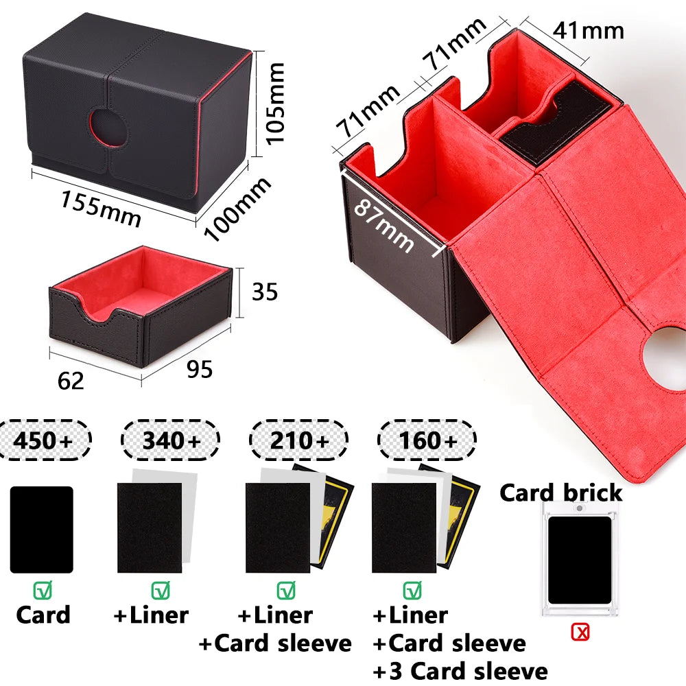 Deck Box with Dice Tray - 120+ Card Storage for TCG/CCG/OP Cards