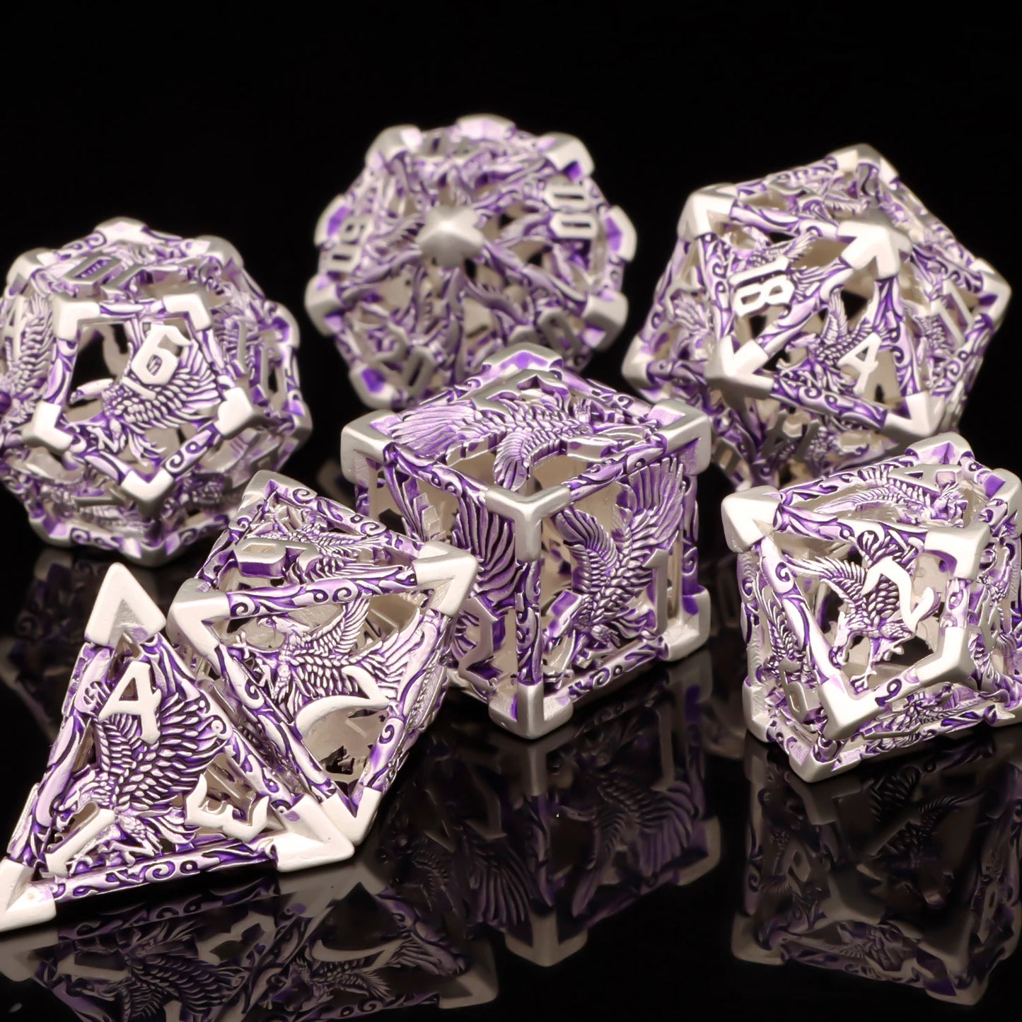 7-Piece Metal Polyhedral Dice Set - Perfect for RPG and Tabletop Games