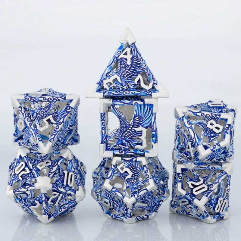 7-Piece Metal Polyhedral Dice Set - Perfect for RPG and Tabletop Games