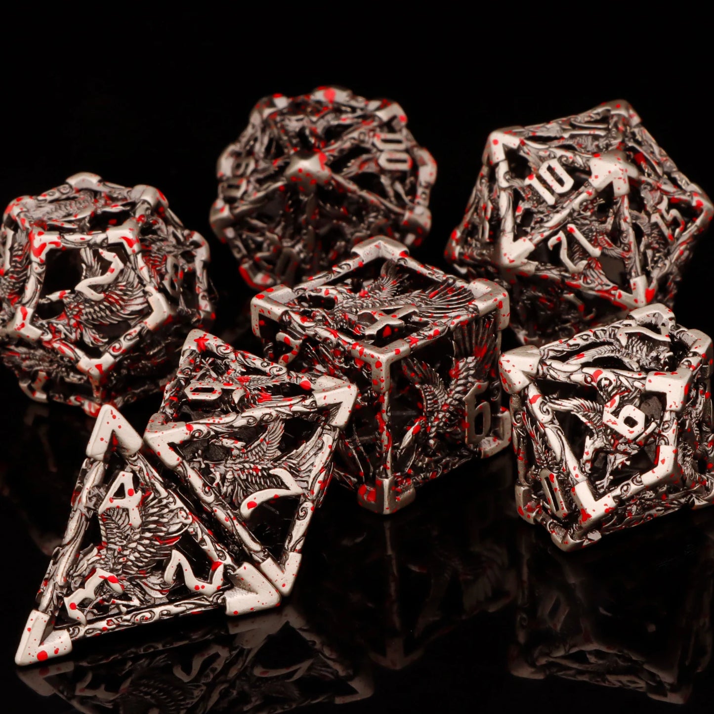 7-Piece Metal Polyhedral Dice Set - Perfect for RPG and Tabletop Games