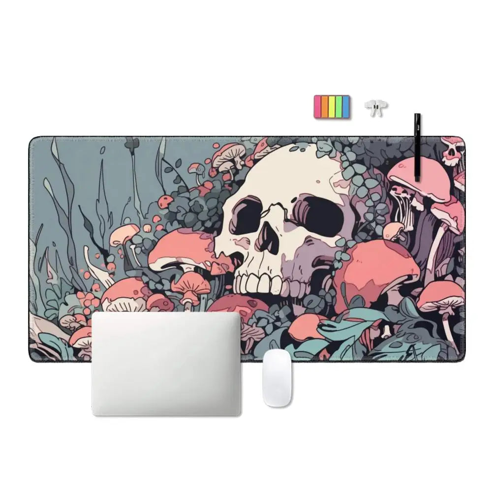 Pastel Goth Skull Mushroom Desk Mat Playmat for TCG Gaming