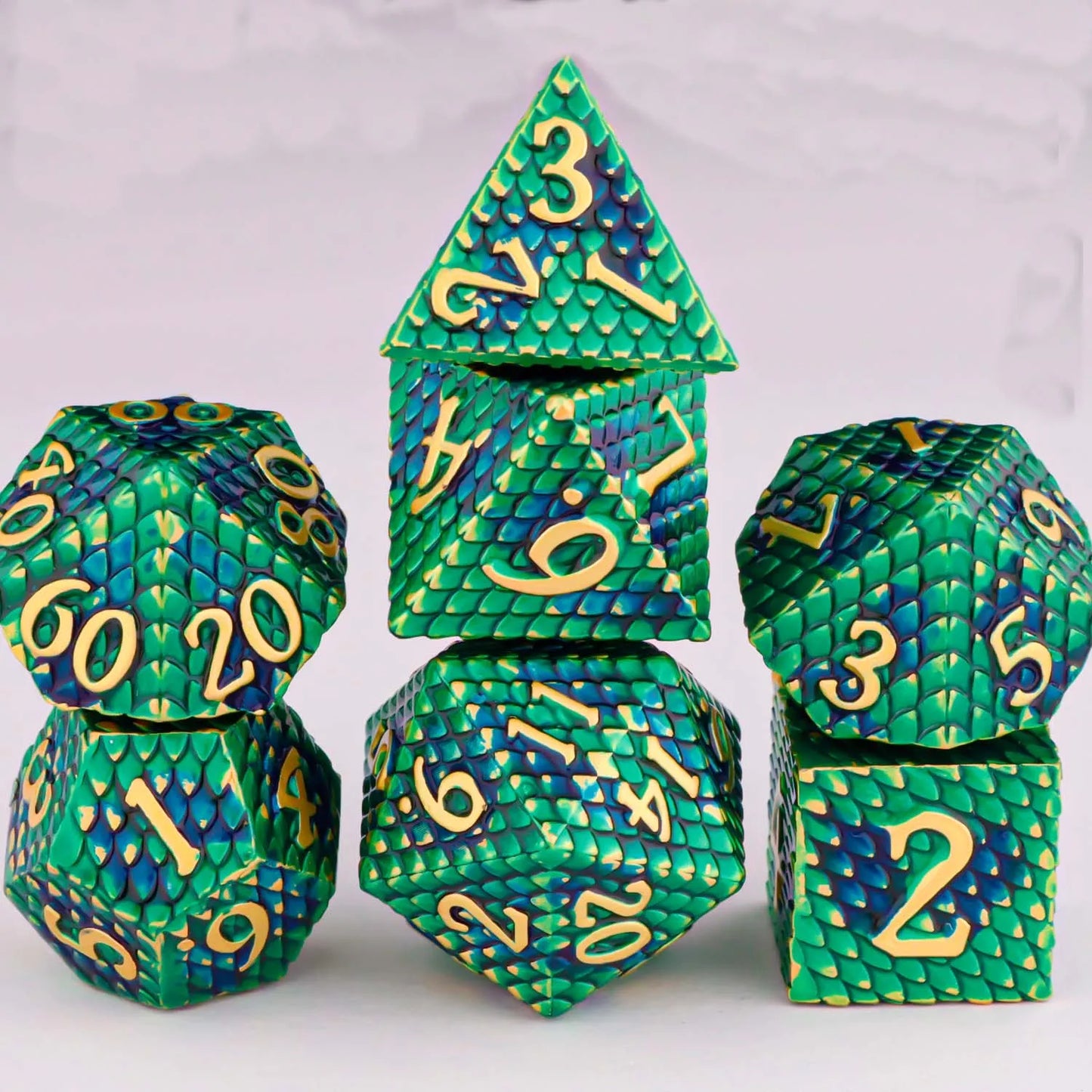 7-Piece Metal Polyhedral Dice Set - Perfect for RPG and Tabletop Games