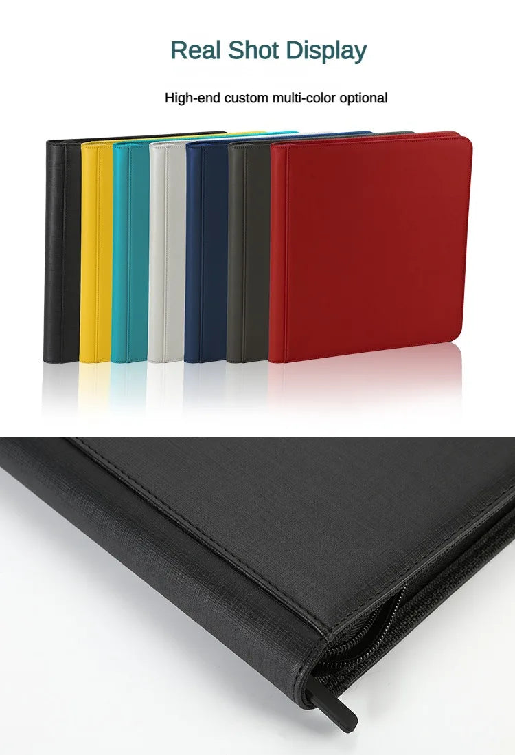 12-Pocket PU Trading Card Binder with Sleeves - Holds 480 Cards for Collectors