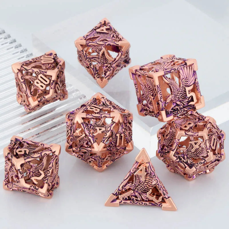 7-Piece Metal Polyhedral Dice Set - Perfect for RPG and Tabletop Games