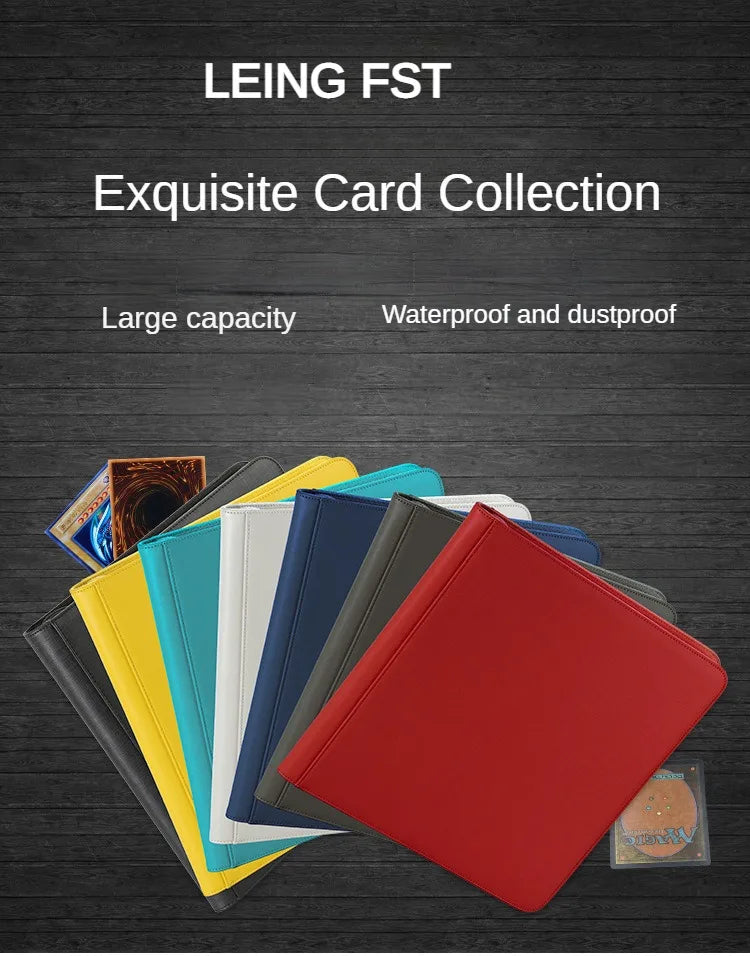 12-Pocket PU Trading Card Binder with Sleeves - Holds 480 Cards for Collectors