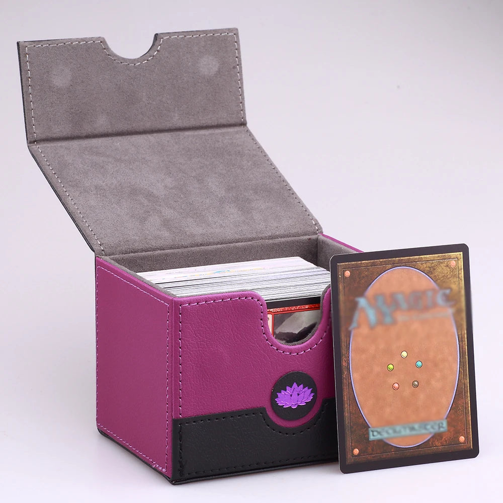 Premium PU Leather Sideload Deck Box - Fits 120+ Sleeved Cards