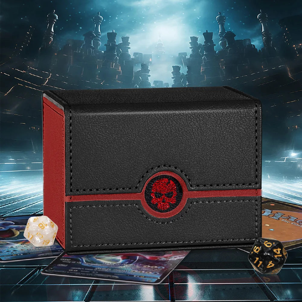 Premium PU Leather Sideload Deck Box - Fits 120+ Sleeved Cards