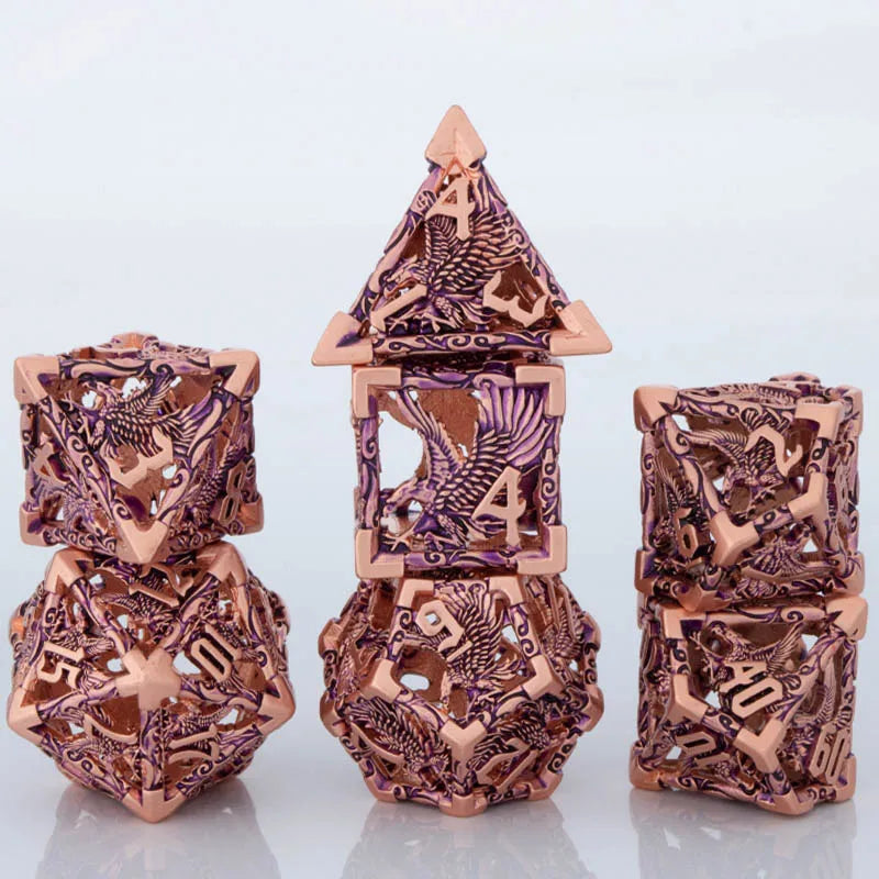 7-Piece Metal Polyhedral Dice Set - Perfect for RPG and Tabletop Games