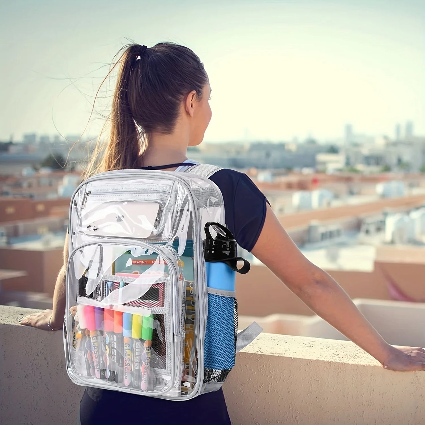 Clear Backpack, Large Heavy Duty PVC Transparent Backpack