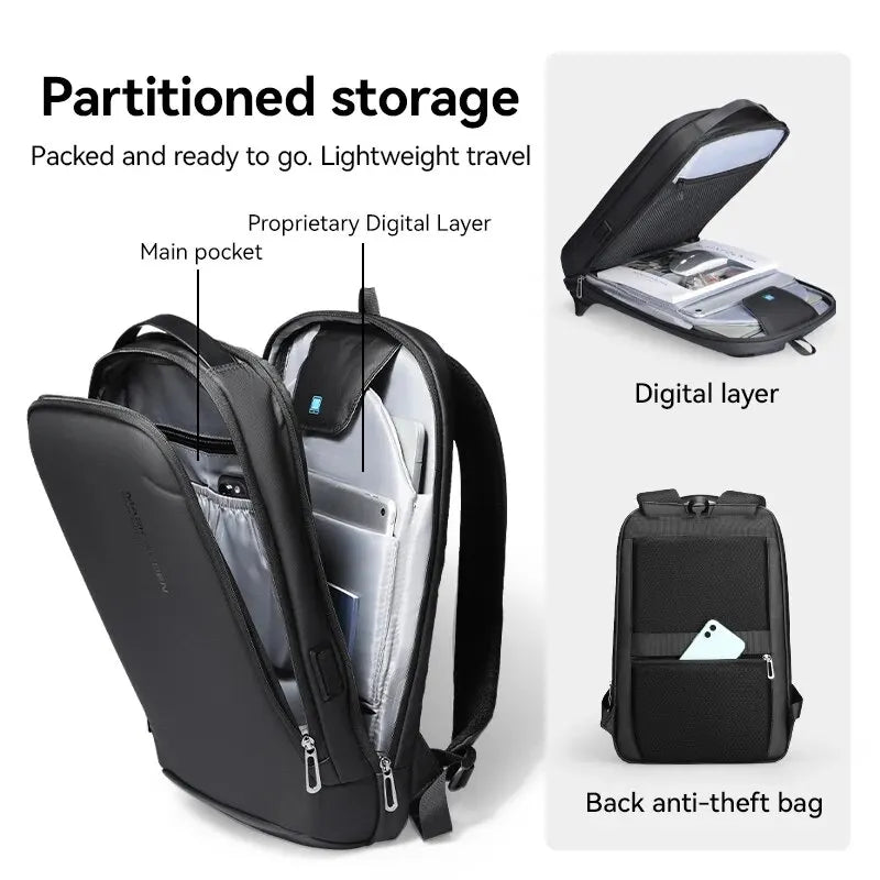 MARK RYDEN Slim Laptop Backpack with USB Port - Model MR9008