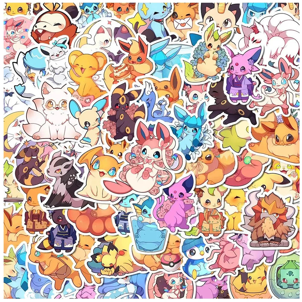 10/30/50/100pcs Kawaii Anime Cartoon Stickers - Cute Decals for Laptops, Phones, and More