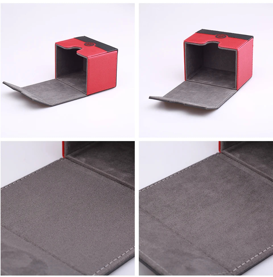 Premium PU Leather Sideload Deck Box - Fits 120+ Sleeved Cards