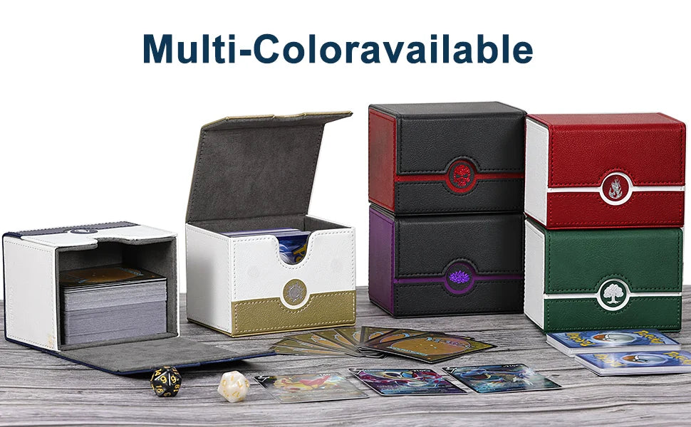 Premium PU Leather Sideload Deck Box - Fits 120+ Sleeved Cards