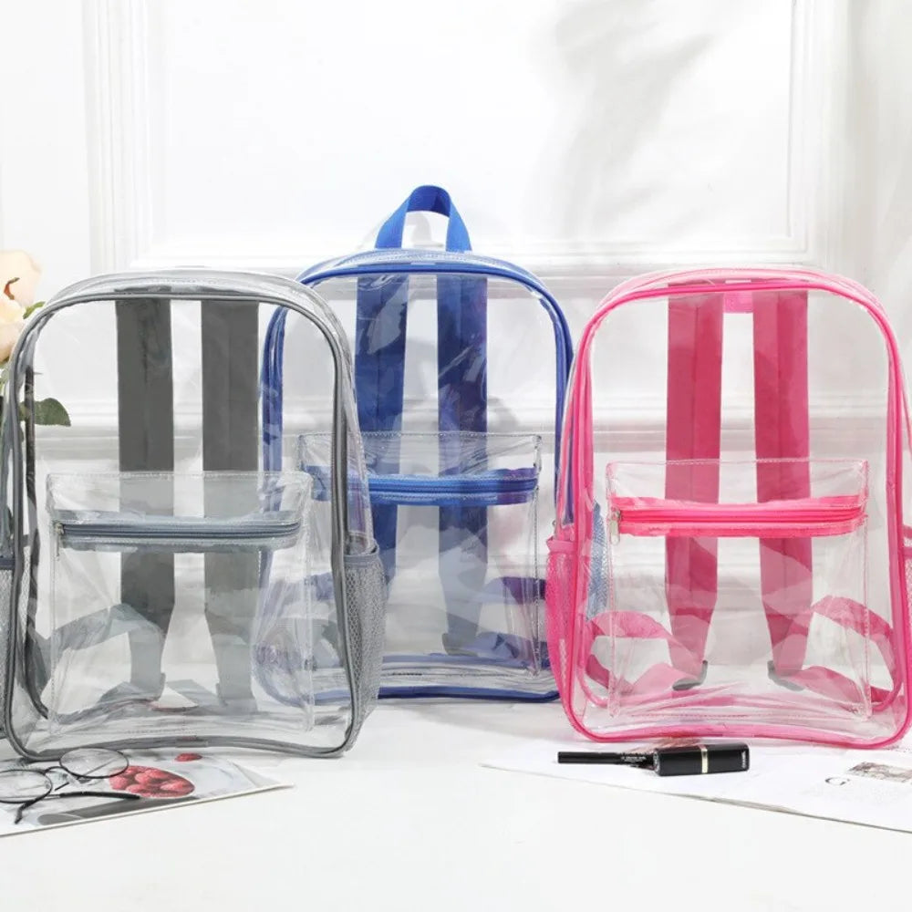 Transparent PVC Outdoor Knapsack, Travel Visible Backpack, Waterproof