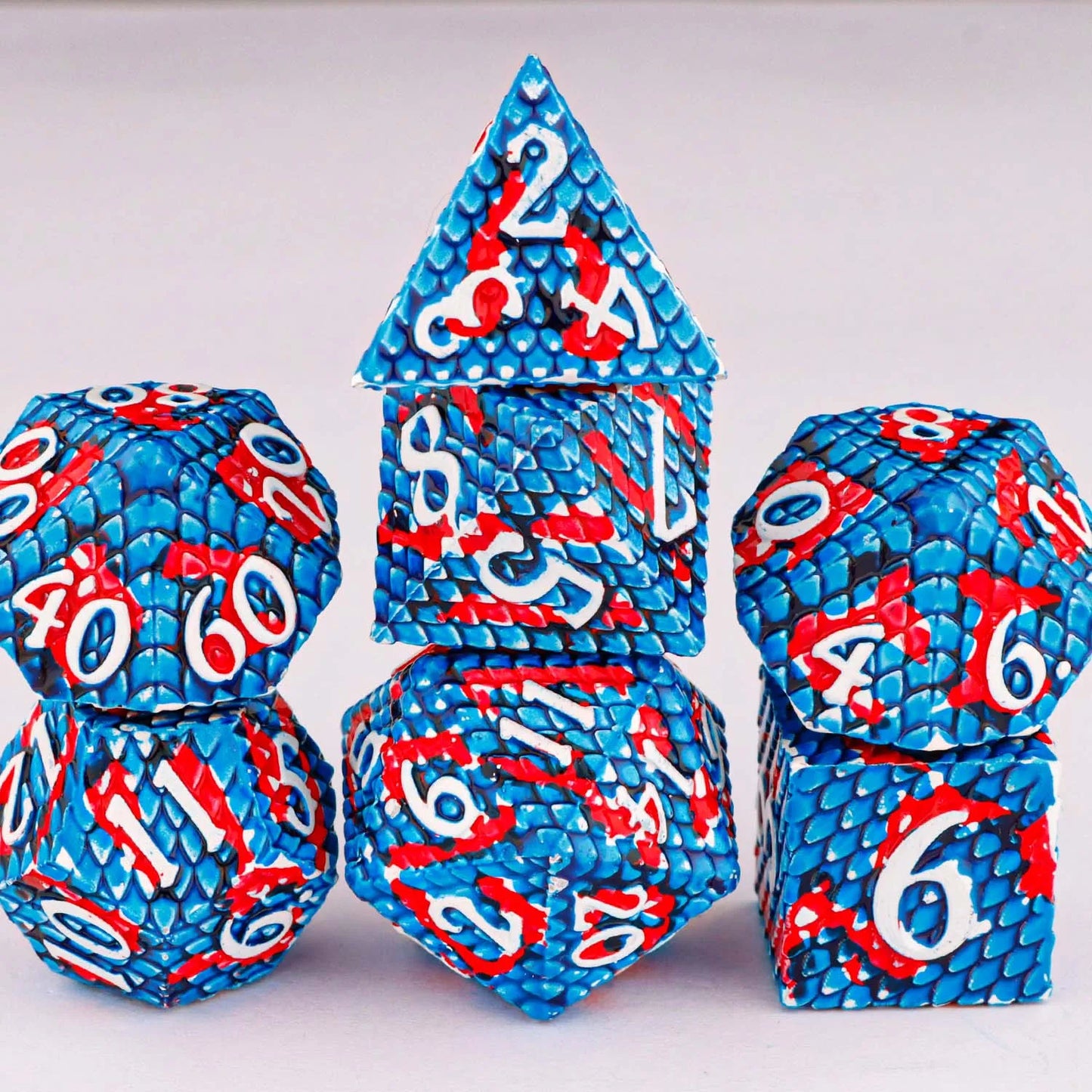 7-Piece Metal Polyhedral Dice Set - Perfect for RPG and Tabletop Games