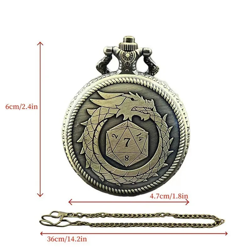 Mini DND Dice Set DND Pocket Watch Shell 7PCS Metal Dice