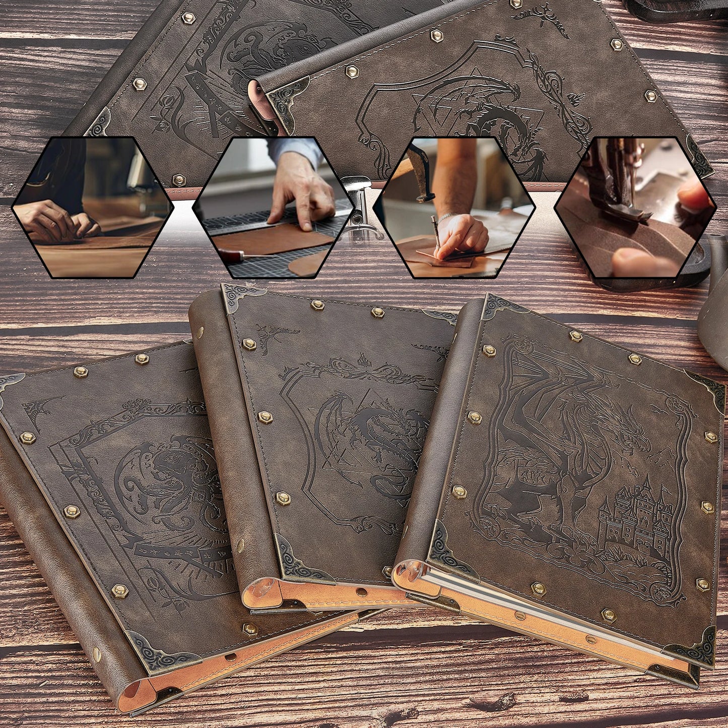 Leather Trading Card Binder - 4 Pocket Album for TCG