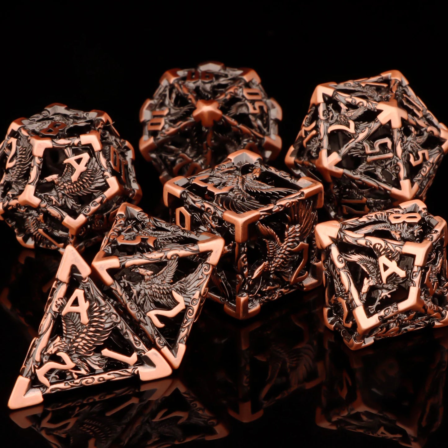 7-Piece Metal Polyhedral Dice Set - Perfect for RPG and Tabletop Games