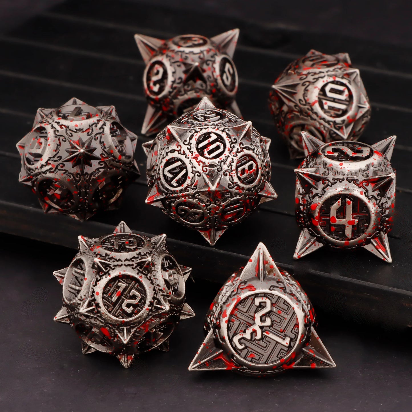 7-Piece Metal Polyhedral Dice Set - Perfect for RPG and Tabletop Games