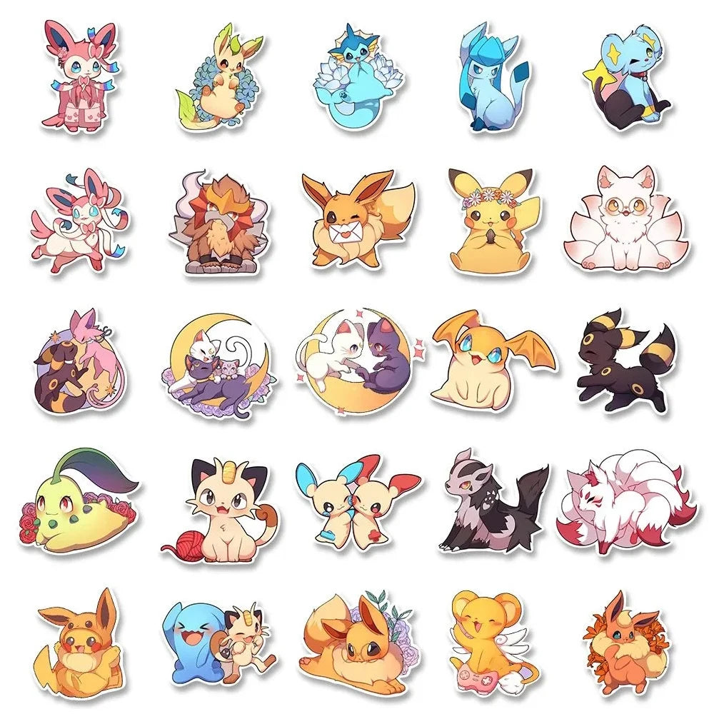 10/30/50/100pcs Kawaii Anime Cartoon Stickers - Cute Decals for Laptops, Phones, and More