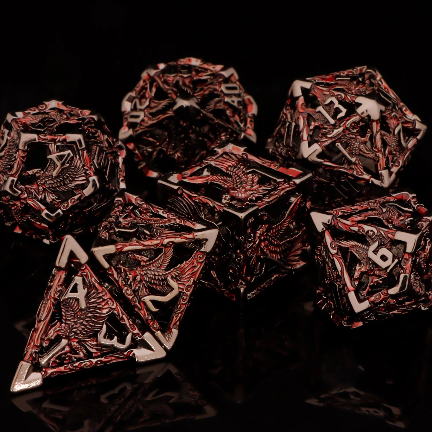 7-Piece Metal Polyhedral Dice Set - Perfect for RPG and Tabletop Games