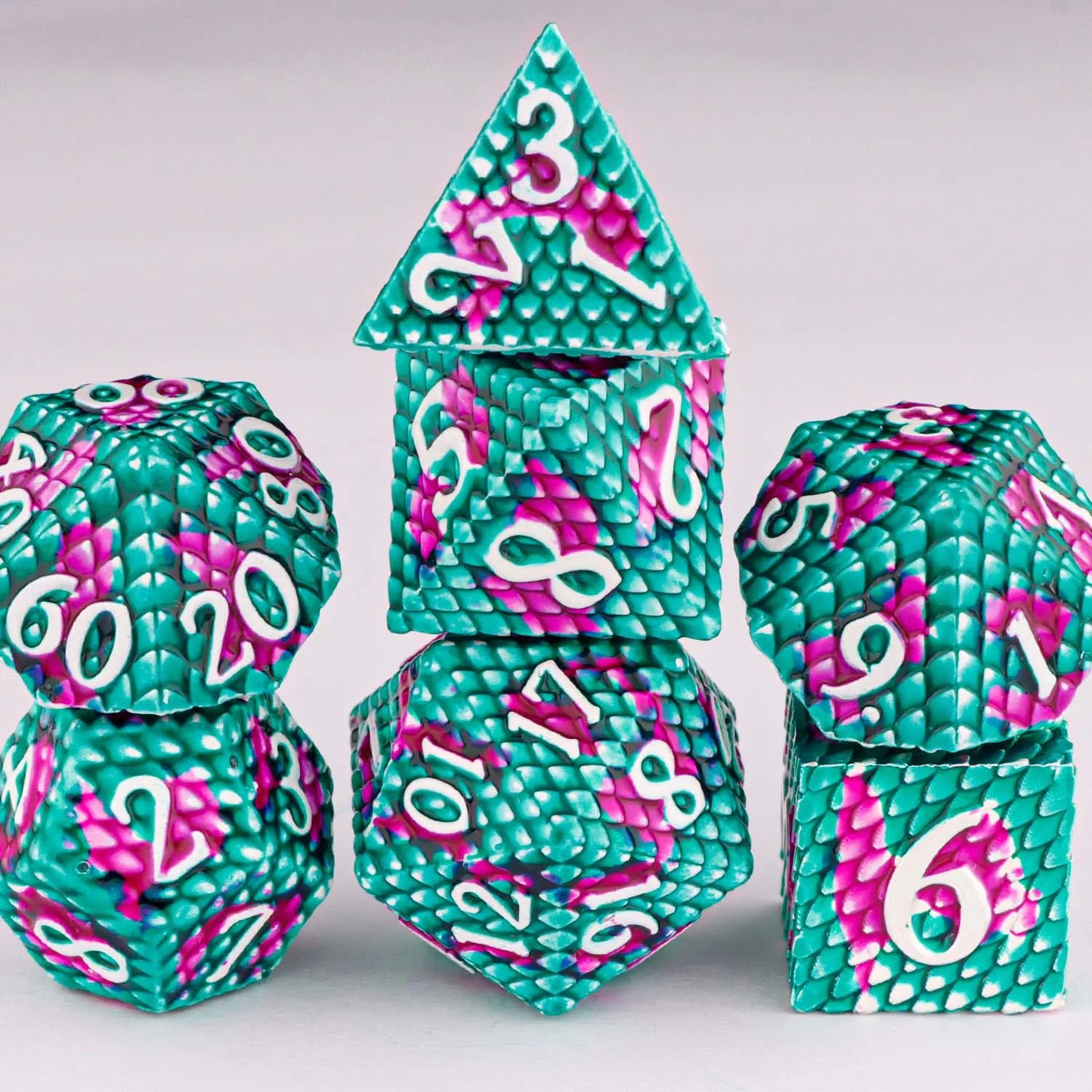 7-Piece Metal Polyhedral Dice Set - Perfect for RPG and Tabletop Games