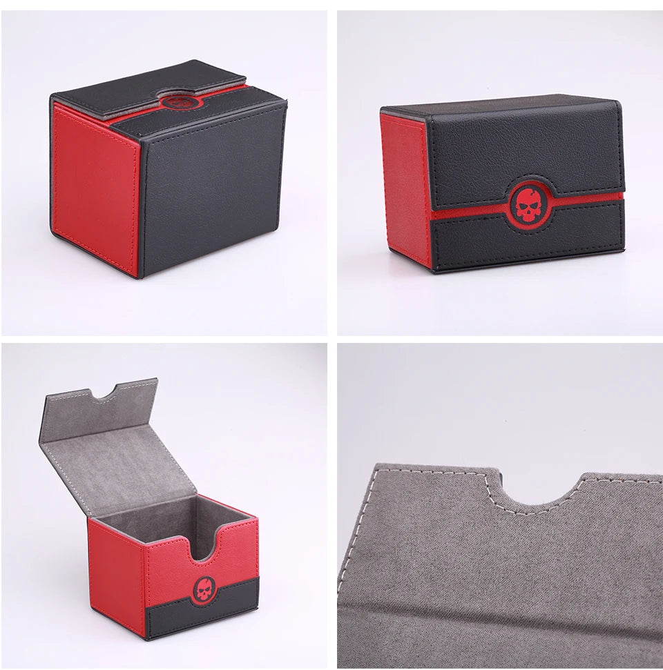 Premium PU Leather Sideload Deck Box - Fits 120+ Sleeved Cards