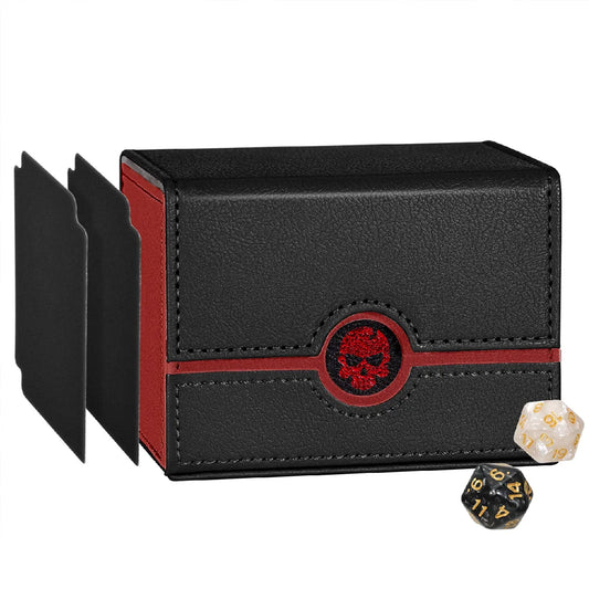 Premium PU Leather Sideload Deck Box - Fits 120+ Sleeved Cards