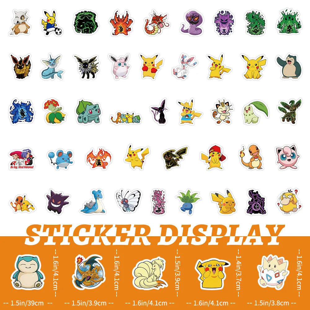 100PCS Kawaii Anime-Inspired Waterproof Stickers