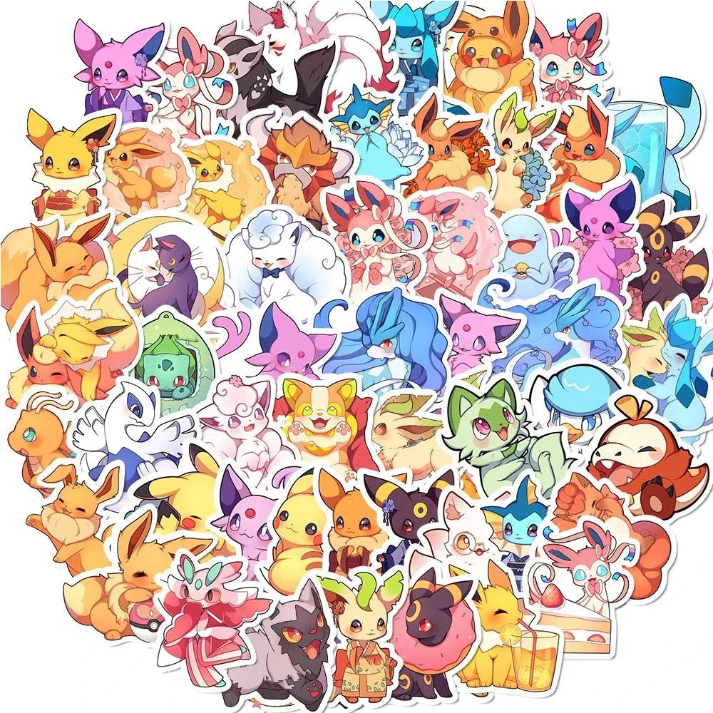 10/30/50/100pcs Kawaii Anime Cartoon Stickers - Cute Decals for Laptops, Phones, and More