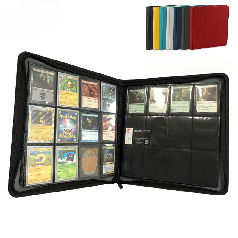 12-Pocket PU Trading Card Binder with Sleeves - Holds 480 Cards for Collectors